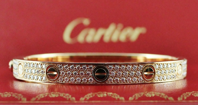 (image for) UNWORN ORIGINAL CARTIER 18K PINK GOLD LOVE BANGLE / SIZE 17